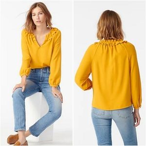 J. Crew Yellow Ruffle Blouse